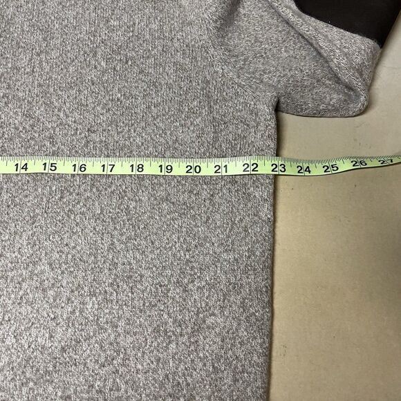 Warren & Parker Mens 1/4 Zip Sweater Size XXL Lambswool Nylon Elbow Patches Tan - Picture 11 of 12